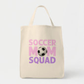 Soccer Mam Squad in Roze en Paars Tote Bag (Voorkant)