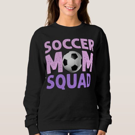 Soccer Mam Squad in Roze en Paars Trui (Voorkant)