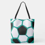 Soccer Mam Trendy Stylish Voetbal Green Tote Bag (Achterkant)