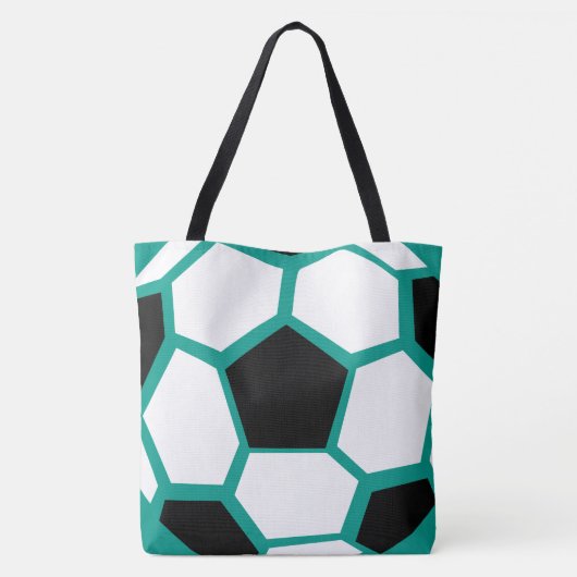 Soccer Mam Trendy Stylish Voetbal Green Tote Bag (Achterkant)