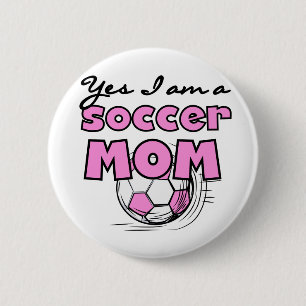 Soccer Mam Tshirts en Gifts Ronde Button 5,7 Cm