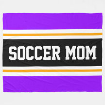 SOCCER MOM Fun Heldere Paarse Zwart Gele Strepen