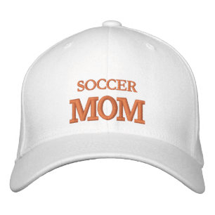 SOCCER MOM-geborduurd baseball pet goud/wit