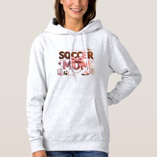 Soccer Mom Hoodie – Faux Yarn Cozy Pullover Gift (Voorkant)