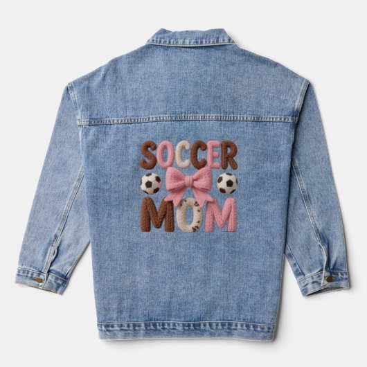 Soccer Mom Hoodie – Faux Yarn Cozy Pullover Gift Denim Jacket (Achterkant)