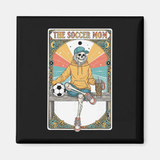 Soccer Mom Tarot Card Skeleton Coffee Byll Sidelin Magneet