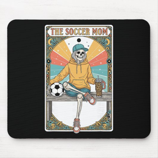 Soccer Mom Tarot Card Skeleton Coffee Byll Sidelin Muismat (Voorkant)