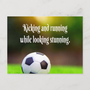 Soccer Motivatie Inspirerend Groen Gebied Briefkaart
