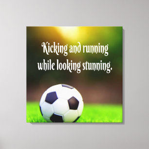 Soccer Motivatie Inspirerend Groen Gebied Canvas Afdruk
