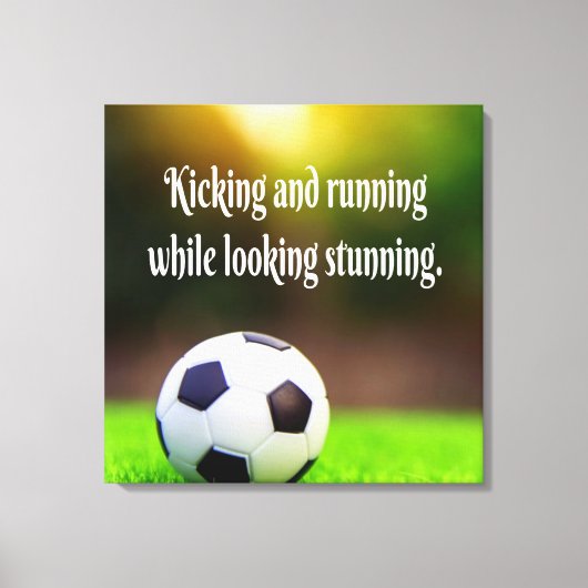 Soccer Motivatie Inspirerend Groen Gebied Canvas Afdruk (Voorkant)