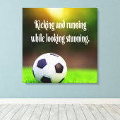 Soccer Motivatie Inspirerend Groen Gebied Canvas Afdruk (Insitu (Houten vloer))