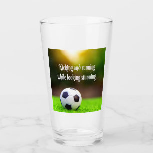 Soccer Motivatie Inspirerend Groen Gebied Glas