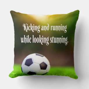 Soccer Motivatie Inspirerend Groen Gebied Kussen