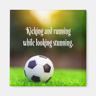 Soccer Motivatie Inspirerend Groen Gebied Magneet