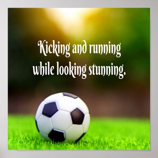 Soccer Motivatie Inspirerend Groen Gebied Poster (Voorkant)