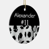 Soccer Name Number Keramisch Ornament (Rechts)
