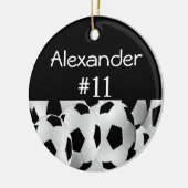 Soccer Name Number Keramisch Ornament (Links)