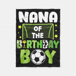 Soccer Nana Birthday Boy Party Soccer Family Match Fleece Deken