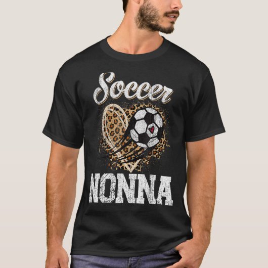 Soccer Nonna Leopard Ball Moederdag T-shirt (Voorkant)