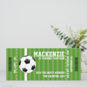 Soccer Novelty Ticket Personalized Kaart (Staand voorkant)