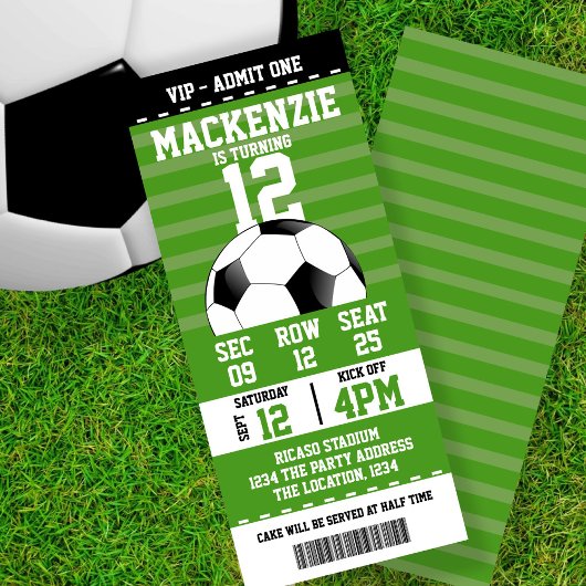 Soccer Novelty Ticket Personalized Kaart