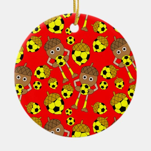Soccer Nut Pattern Keramisch Ornament (Voorkant)