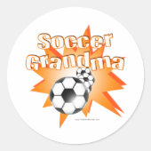 Soccer oma ronde sticker (Voorkant)