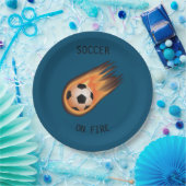 SOCCER "On Fire" papieren borden. Papieren Bordje (Feest)