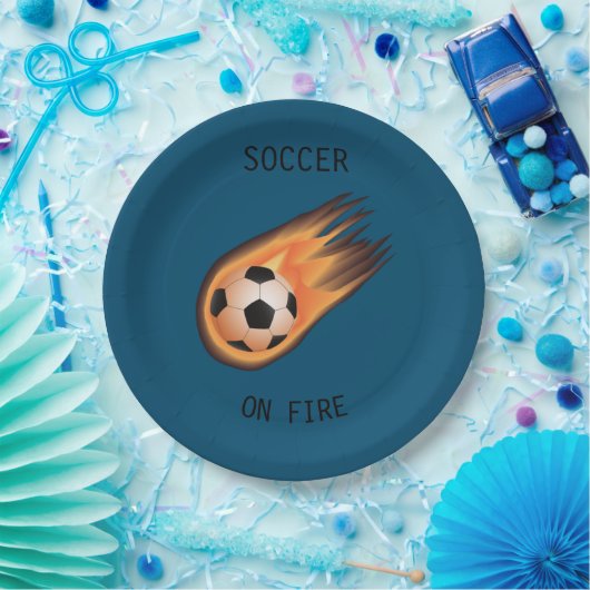 SOCCER "On Fire" papieren borden. Papieren Bordje (Feest)