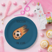 SOCCER "On Fire" papieren borden. Papieren Bordje (Feest)