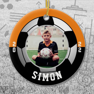 Soccer Oranje Black Team Colors Keramisch Ornament