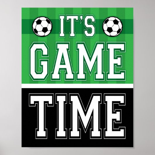 Soccer Party, HET IS GAME TIME! Teken afdrukken Poster (Voorkant)