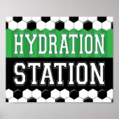 Soccer Party HYDRATION STATION Sign Print (Voorkant)