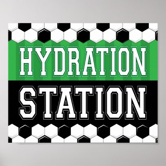 Soccer Party HYDRATION STATION Sign Print (Voorkant)