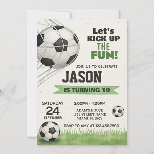 Soccer Party Invitation Kaart (Voorkant)