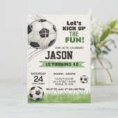 Soccer Party Invitation Kaart (Staand voorkant)