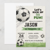 Soccer Party Invitation Kaart (Voorkant / Achterkant)
