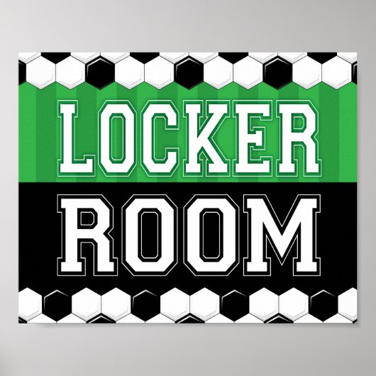Soccer Party LOCKER ROOM Sign Print (Voorkant)