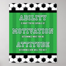 Soccer Party MOTIVATIE QUOTE Sign Print