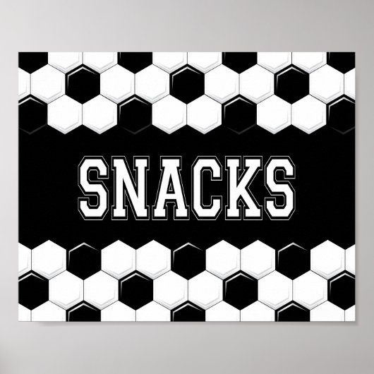 Soccer Party SNACKS Sign Print (Voorkant)