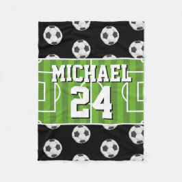 Soccer Pattern Player Name Jersey Sports Fleece Deken