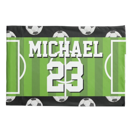Soccer Pattern Player Name Jersey Sports Kussensloop (Achterkant)