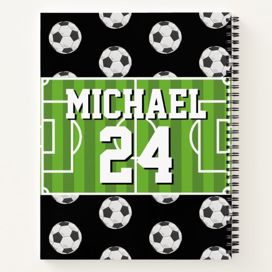 Soccer Pattern Player Name Jersey Sports Notitieboek (Achterkant)