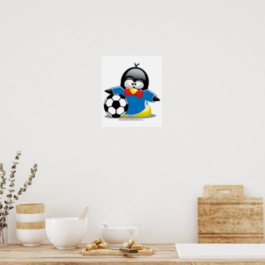 Soccer Penguin Poster (Keuken)