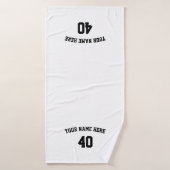 Soccer Personalized Black and White Towel Badhanddoek (Badhanddoek)