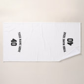 Soccer Personalized Black and White Towel Badhanddoek (Badhanddoek)