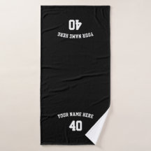 Soccer Personalized Black and White Towel 