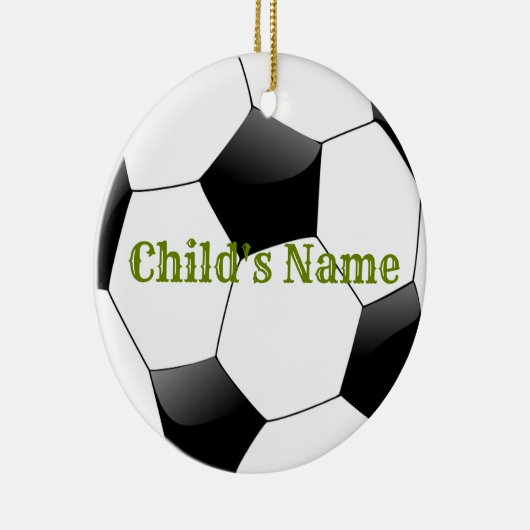 Soccer Persoonlijke kerstversiering HAMbyWG Keramisch Ornament (Rechts)