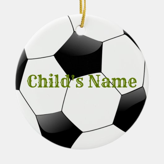 Soccer Persoonlijke kerstversiering HAMbyWG Keramisch Ornament (Voorkant)