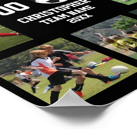 Soccer Photo Collage Team name poster (Hoek)